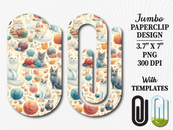 Download Cute Cat Yarn Knitting Jumbo Paperclip - Premium Resources